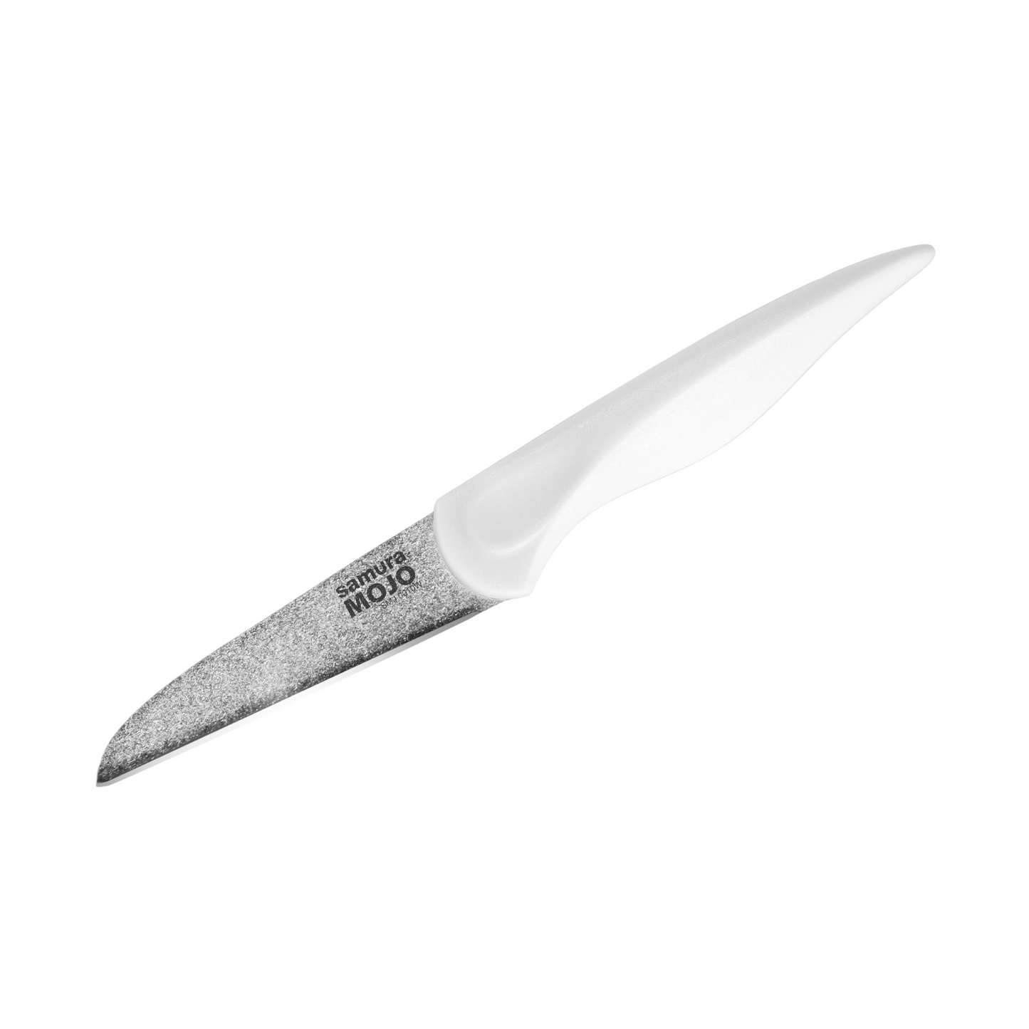 Samura MOJO Knife Block Set 6Pcs White: Paring, Utility, Fillet, Bread, Chef's Knives, Grey Brush Block - Kitchenly