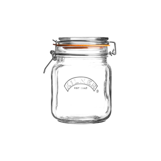Clip Top Square Jar, 1 Litre