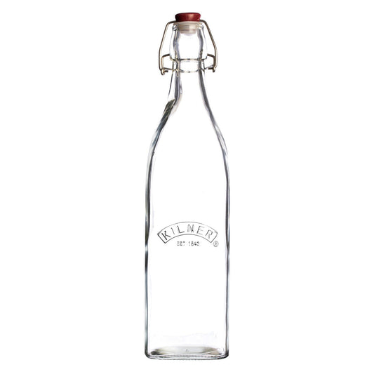 Clip Top Square Bottle, 1 Litre