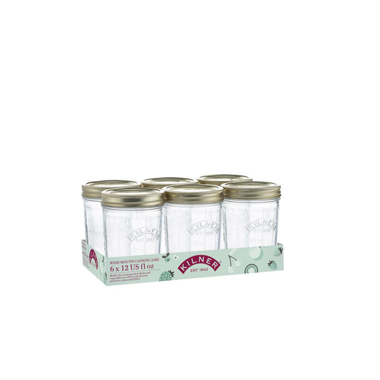 Pack of 6 Wide Mouth Preserve Jars, 350ml