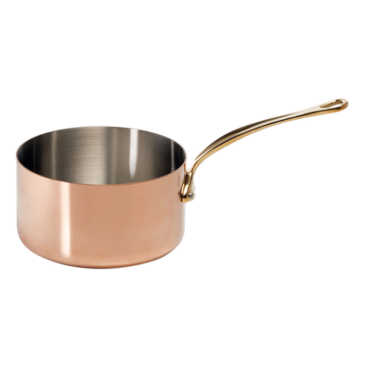 Matfer Bourgeat Copper Saucepan - Brass Handle, 140mm - Kitchenly