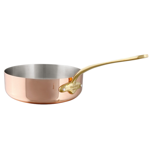 Matfer Bourgeat Saute Pan - Copper, Brass Handle, 200mm - Kitchenly