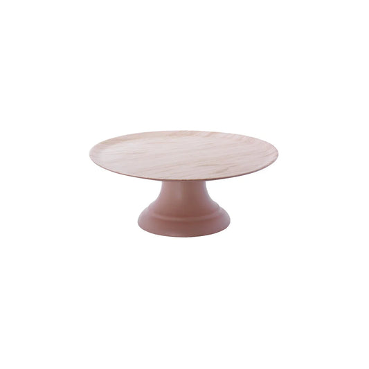 Chef Inox Cake Plate With Stand Melamine 297x110mm Wood Grain - Kitchenly