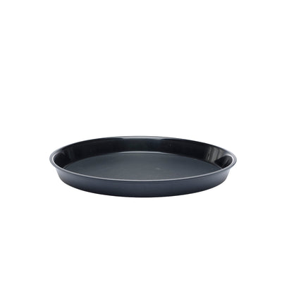 Chef Inox Round Polypropylene Bar Tray - Non-Slip, 360x39mm, Black