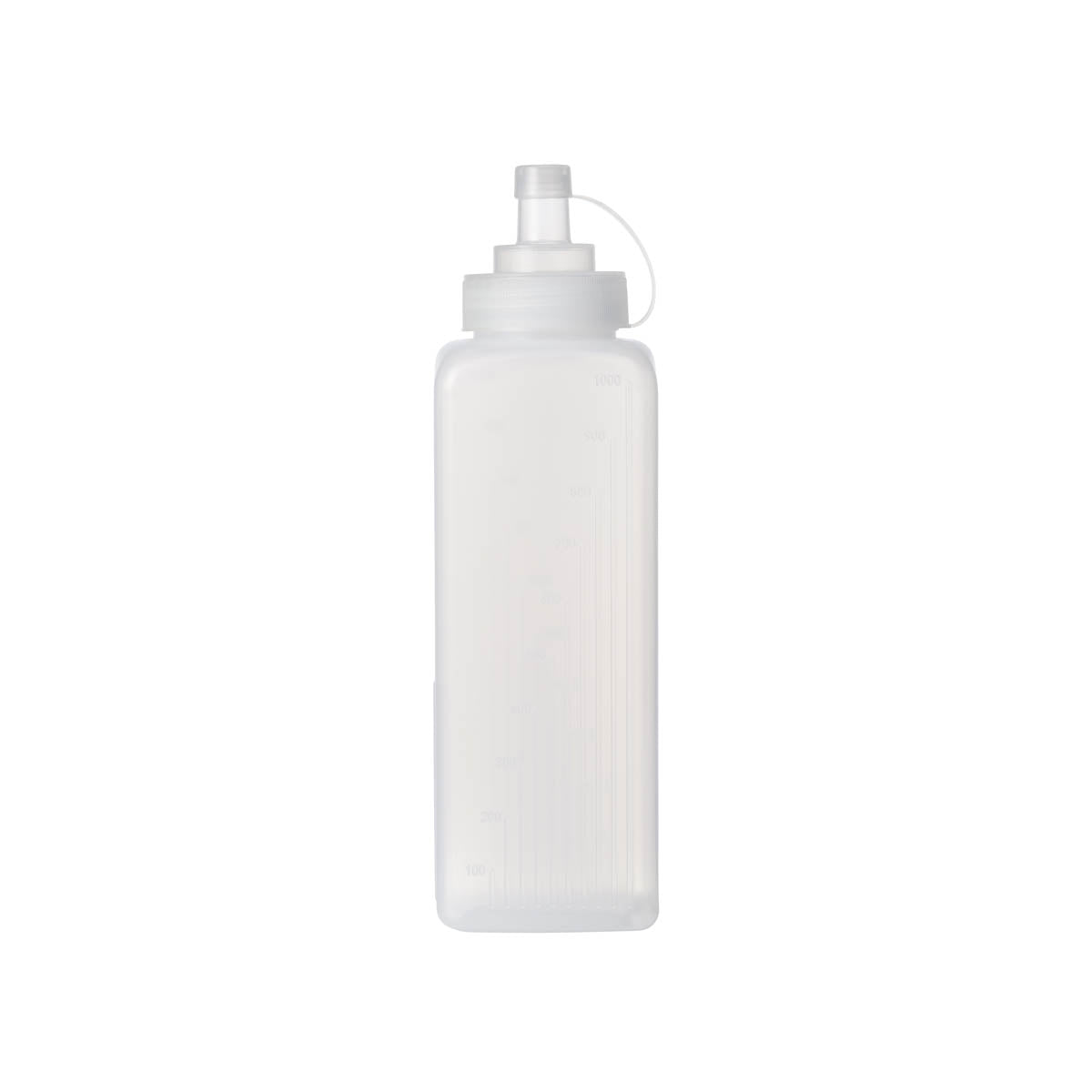 Chef Inox Square Wide Mouth Squeeze Bottle - Graduated, 1L, Box of 10