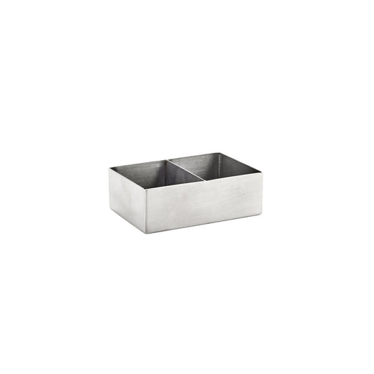Chef Inox Stainless Steel Sugar Packet Holder with Divider - 120x80x40mm
