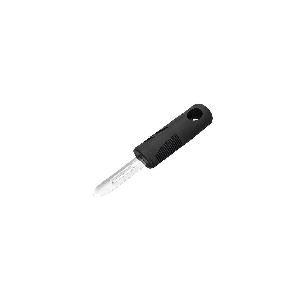 Chef Inox Easy Grip Stainless Steel Fixed Peeler with Black Handle - 175mm