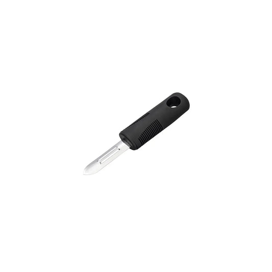 Chef Inox Easy Grip Stainless Steel Fixed Peeler with Black Handle - 175mm