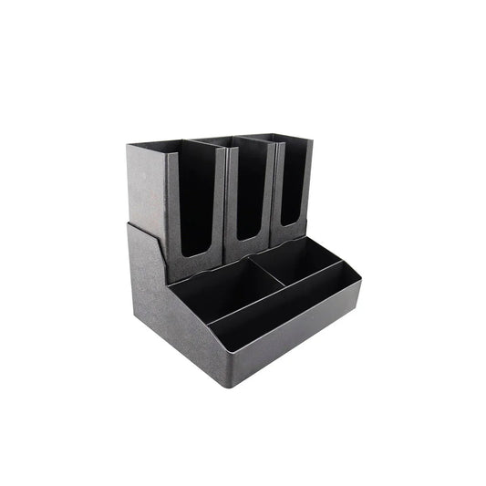 Chef Inox 6-Comp Cup & Condiment Organiser - Black