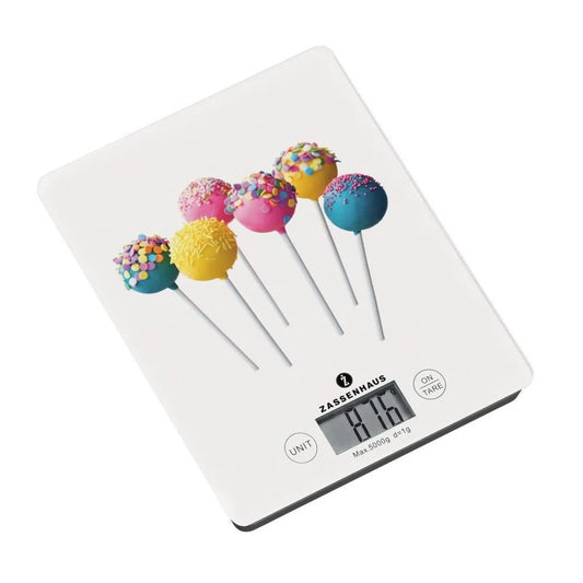 Zassenhaus BalanceDigital Scale LCDisplay ShatterProofGlassSurface CakePop 16.5x21.5x2cm - Kitchenly