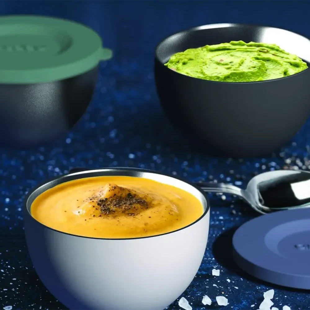 Asobu Thermo Bowl Set 3pcs - 270ml, Black,Silver,White - Kitchenly