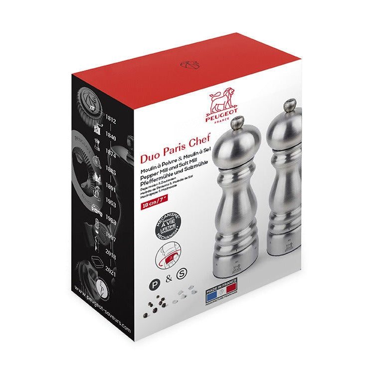 Paris Chef u'Select Salt and Pepper Mill Duo, 18cm