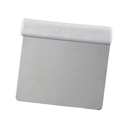 Matfer Bourgeat Stainless Steel Scraper - 120x85mm, Plastic Handle - Kitchenly