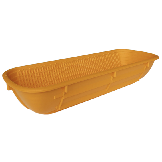 Matfer Bourgeat 350x130mm Ferment Oval Basket - 1.0kg - Polypropylene - Orange - Kitchenly