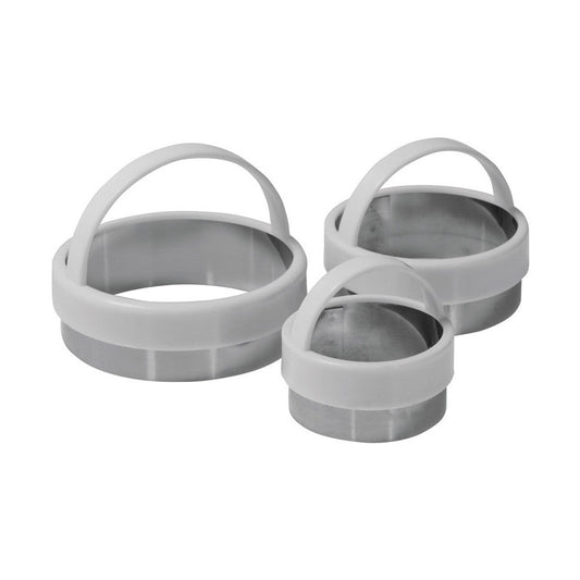 Straight Edge Cookie Cutters, with White Plastic Handle