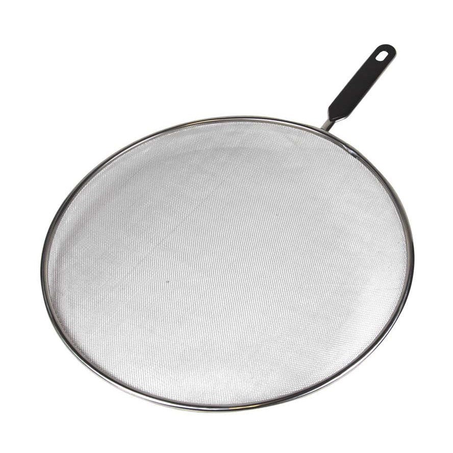 Splatter Screen - 33cm - Stainless Steel With Black Plastic Handle