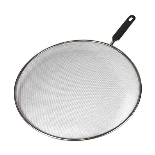 Splatter Screen - 33cm - Stainless Steel With Black Plastic Handle