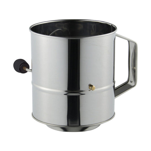 Stainless Steel Crank Handle Flour Sifter - 5 Cup