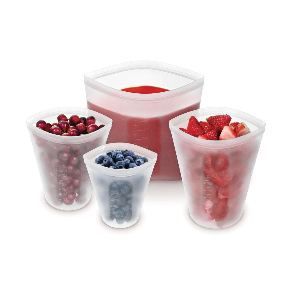Pinch & Lock Silicone Reusable Bag Set - Small