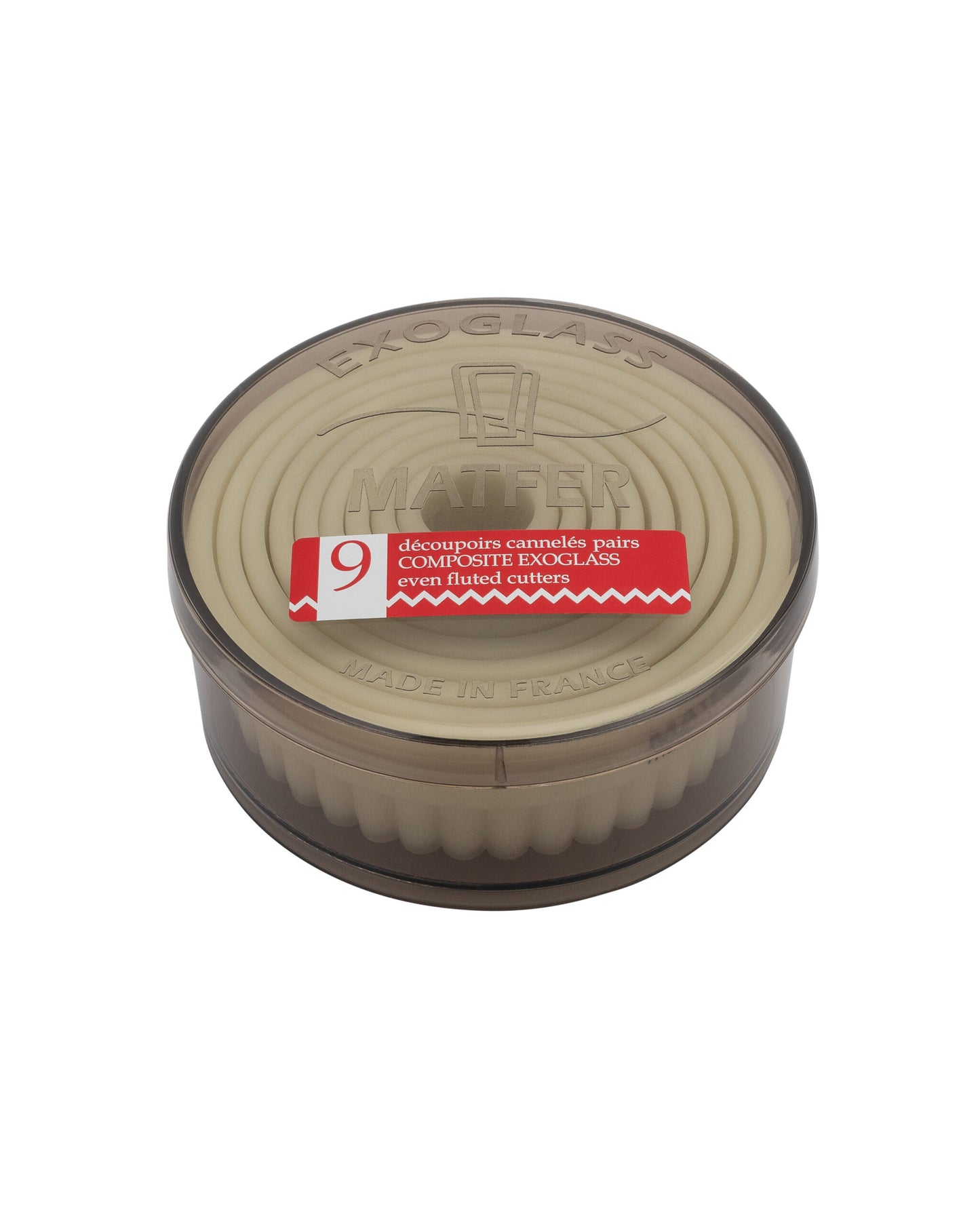 Matfer Bourgeat Exoglass Fluted Cutters - Set of 9, Even Edge