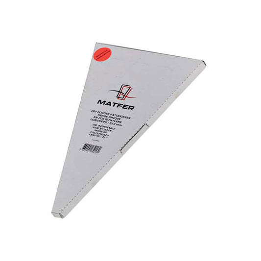 Matfer Bourgeat Disposable Pastry Bag - Polyethylene, Clear, Pack of 100 - Kitchenly