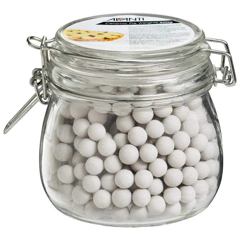 Ceramic Pie Weights In Glass Jar