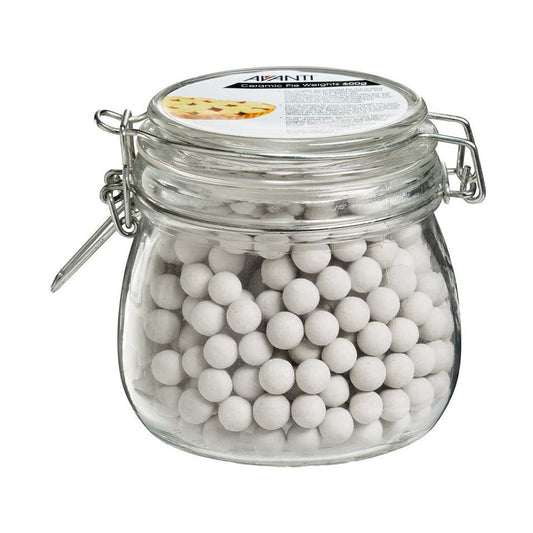 Ceramic Pie Weights In Glass Jar