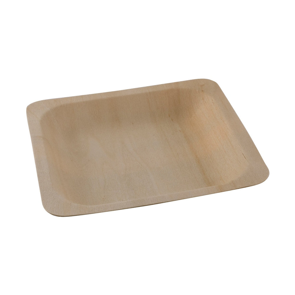 Square Poplar Plate 14 X 14Cm - Set Of 10