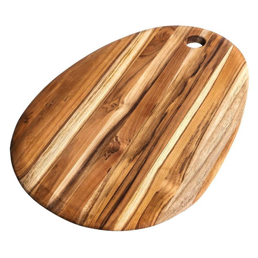 TeakHaus ā Elegant Oval Serving & Cutting Board 47x31x1.5cm Teak Edge Grain