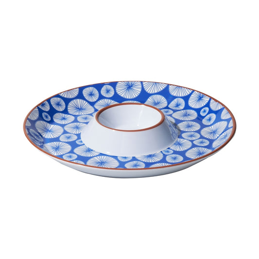 Round Sharing Plate with sauce bowl - Lotus