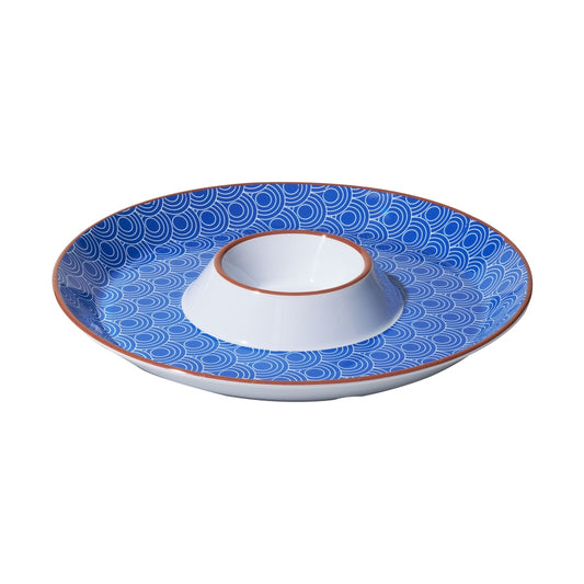Round Sharing Plate with sauce bowl - Wave