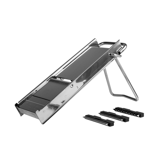 Matfer Bourgeat Stainless Steel Mandoline Slicer with Blades - Pusher Not Included - Kitchenly