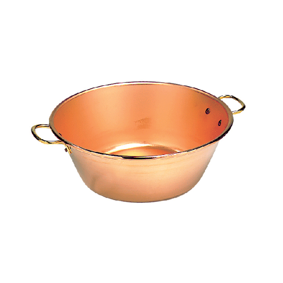 Matfer Bourgeat Copper Jam Pan - 350mm, Brass Handle - Kitchenly