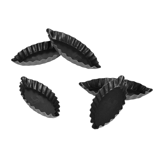 Matfer Bourgeat Exopan Fluted Boat Mould - 110mm, Non-Stick, Pack of 12 - Kitchenly