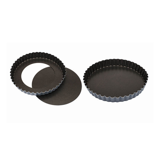 Matfer Bourgeat Exopan Fluted Tart Mould - 180mm, Non-Stick, Removable Base - Kitchenly