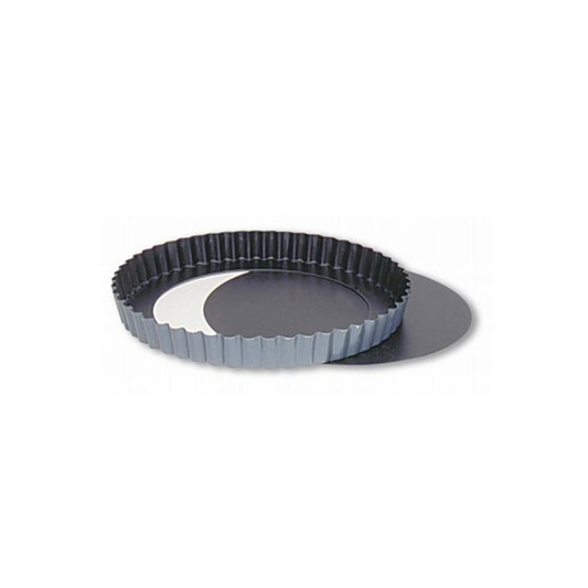 Matfer Bourgeat Exopan Fluted Tart Mould - 240mm, Non-Stick, Removable Base - Kitchenly