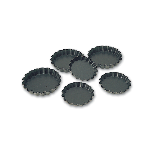 Matfer Bourgeat Exopan Fluted Tart Mould - 60mm, Non-Stick, Pack of 25 - Kitchenly