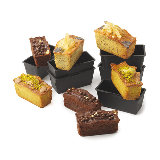 Matfer Bourgeat Exoglass Cake Mould - 90x40x40mm, Pack of 6 - Kitchenly