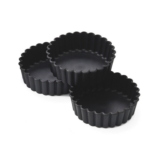 Matfer Bourgeat Exoglass Fluted Tart Mould - 100x30mm, Pack of 6 - Kitchenly