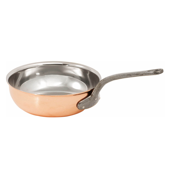 Matfer Bourgeat Copper Sauteuse - 280mm, Stainless Steel Interior, Cast Iron Handle - Kitchenly