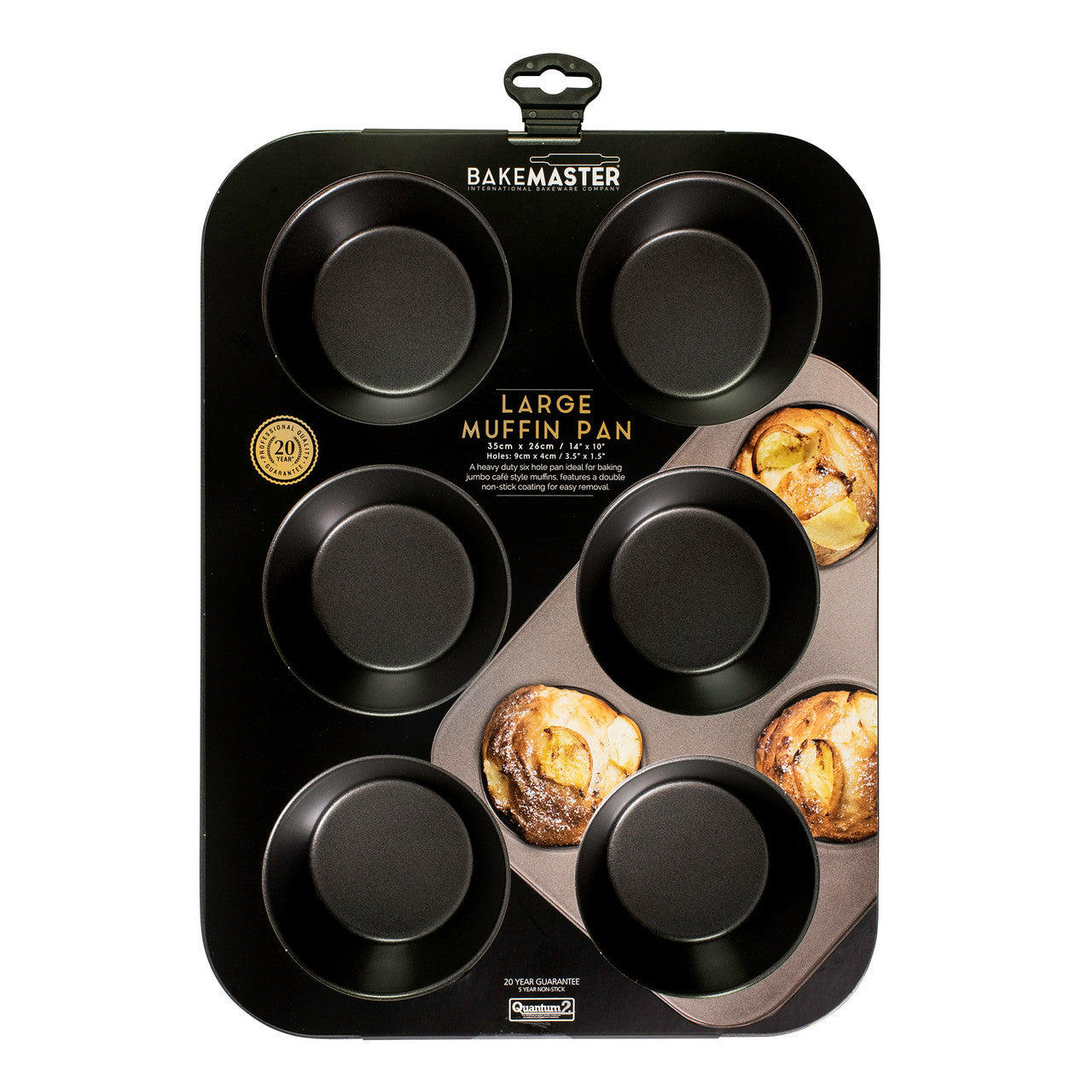 6 Cup Large Muffin Pan, 35 x 26cm/9 x 4cm - Non-stick