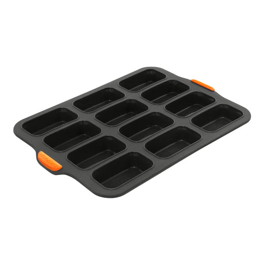 Silicone 12 Cup Mini Loaf Pan, 35.5 x 24.5cm (9 x 5 x 2.5cm) - Grey