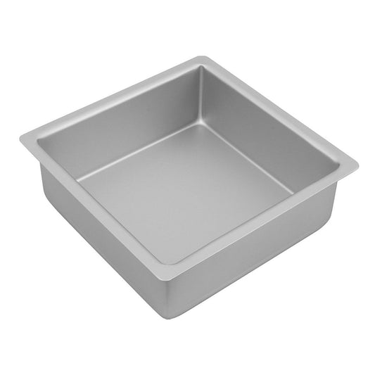 Silver Anodised Square Cake Pan, 20 x 7.5cm