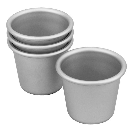 Silver Anodised Set of 4 Dariole Pan, 6 x 5.5cm