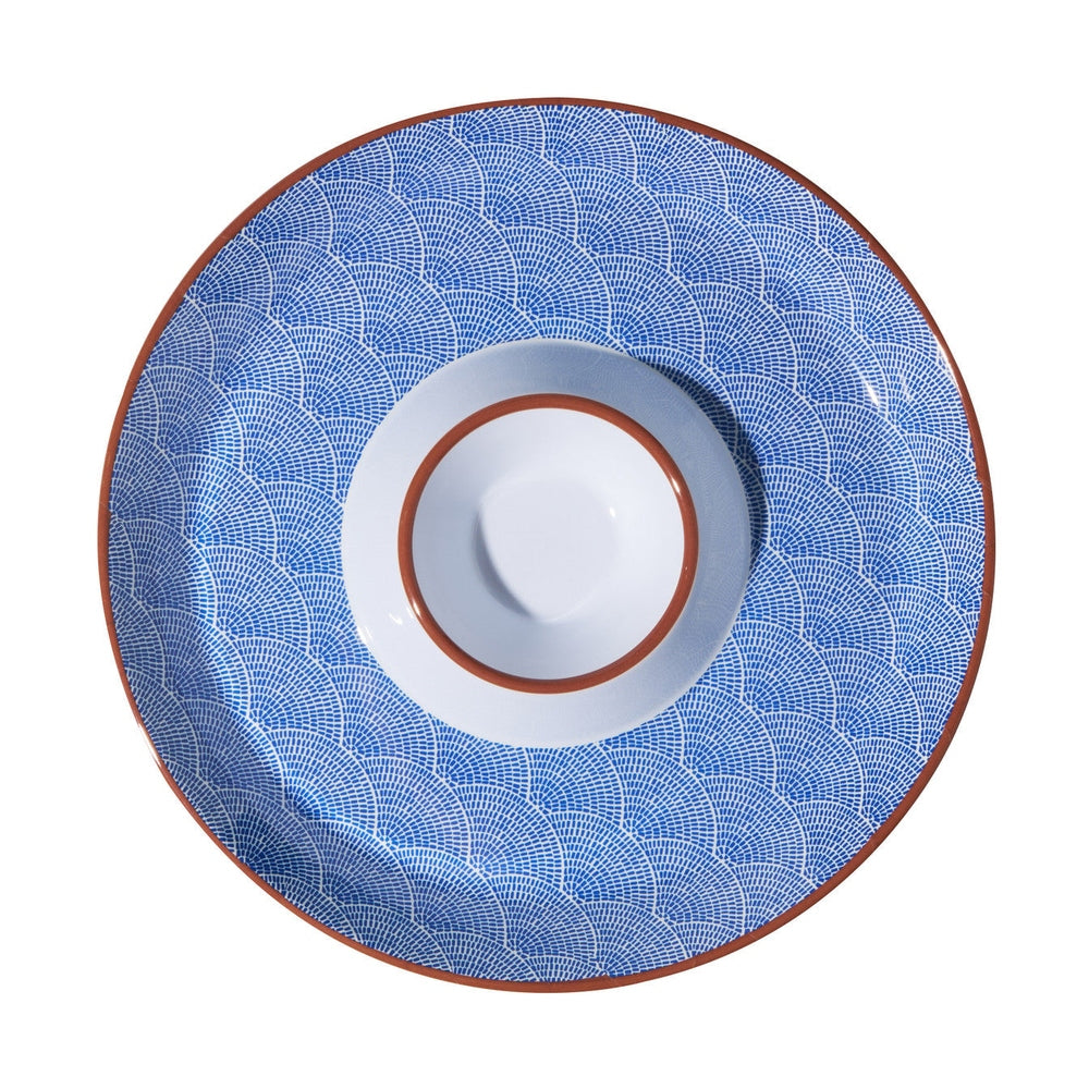 Round Sharing Plate with sauce bowl - Wave