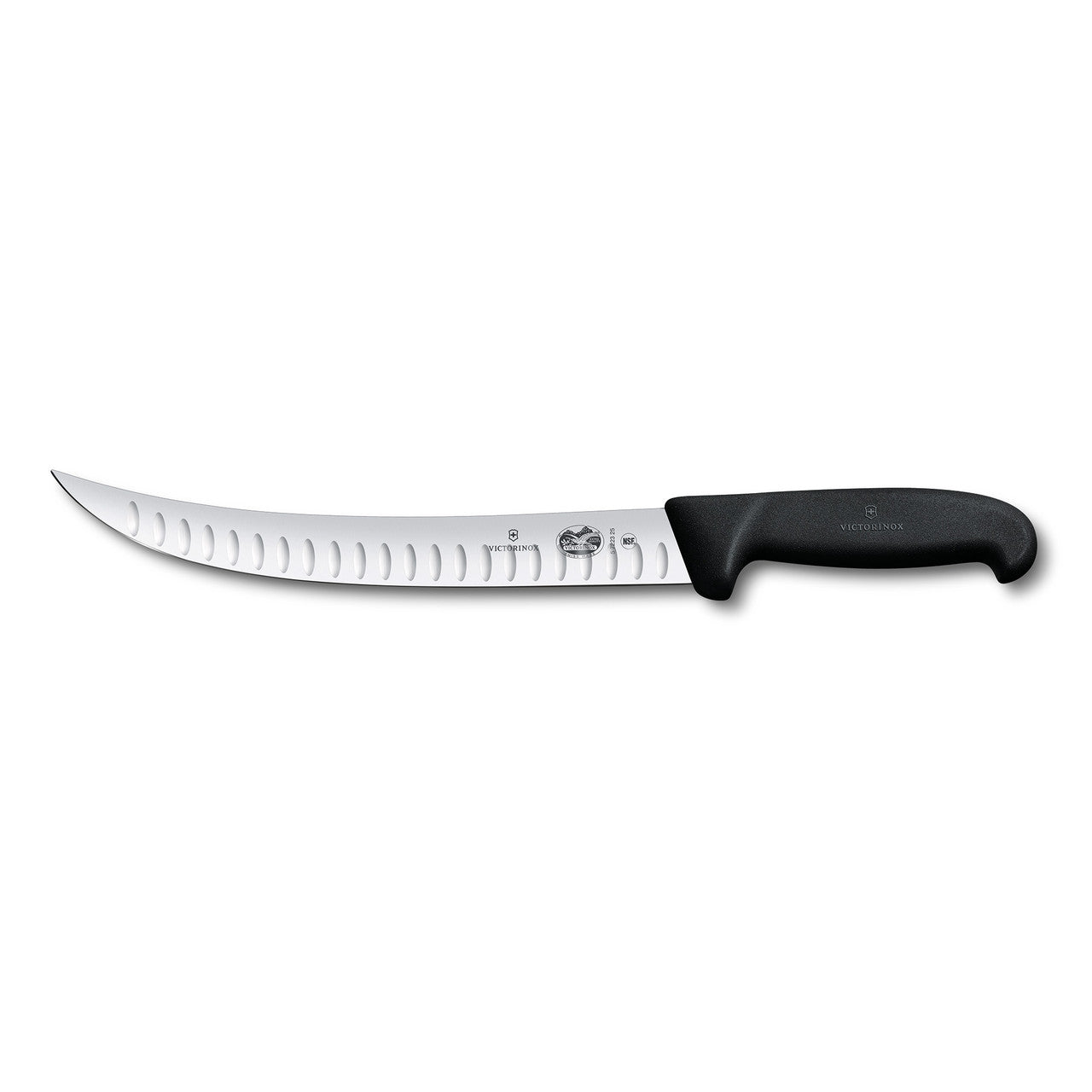 Fibrox Slaughter Knife, 25cm, Curved Narrow Blade, Fluted