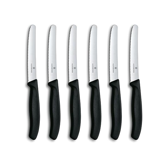 Victorinox Swiss Classic Steak/Tomato Knife 6Pcs Set Black - Kitchenly