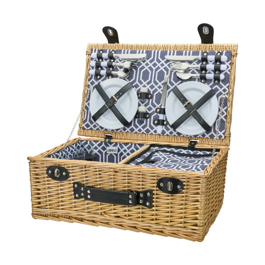 4 Person Wicker Picnic Basket