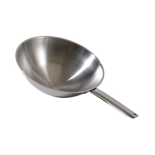Matfer Bourgeat Stainless Steel Induction Wok - 350mm - Kitchenly