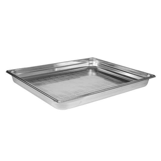 Matfer Bourgeat Stainless Steel 2/1 GN Pan - 100mm, Perforated - Kitchenly